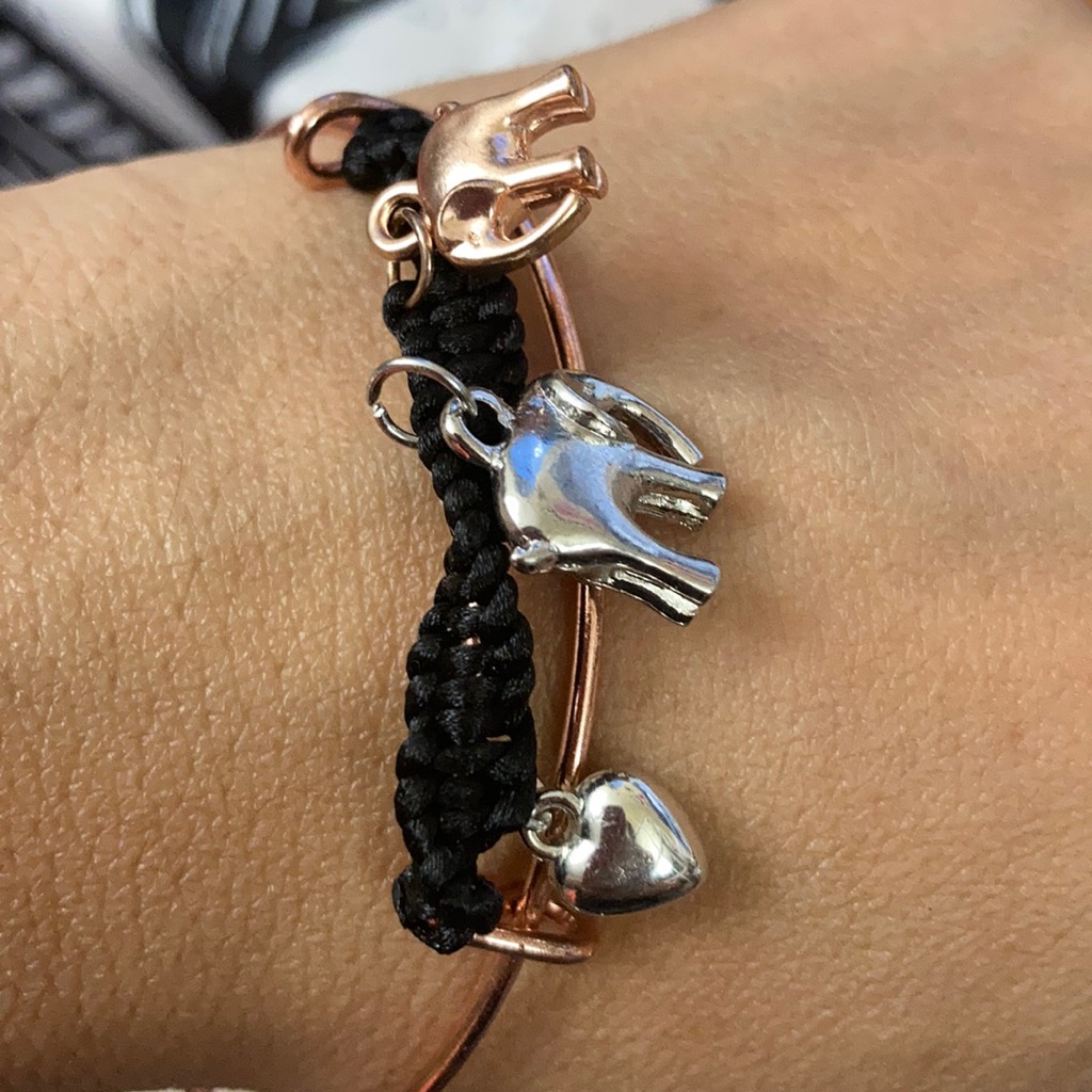 Elephant Lucky Braided Macram Wire Bangle